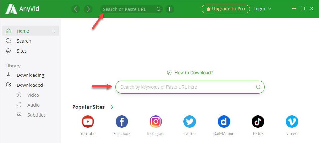 Paste video URL to 6Buses video downloader